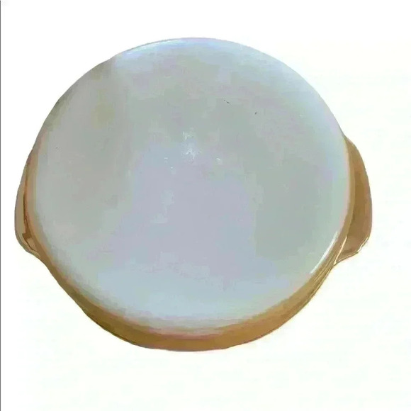 Vintage Fire King Peach Luster Round Serving Dish with Handles - Picture 3 of 3